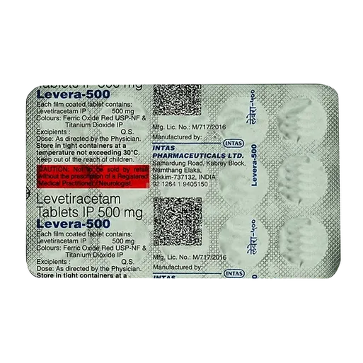 levera 500mg tablet 15's